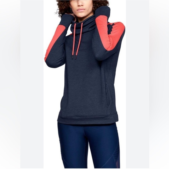 Under Armour Featherweight Fleece Funnel Neck Pullover Kangaroo Pocket Small - Picture 1 of 13